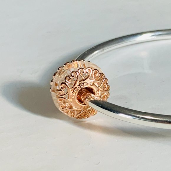BRAND NEW AUTHENTIC Pandora Rose Gold Iridescent Murano Glass Charm 787576 - Picture 5 of 7